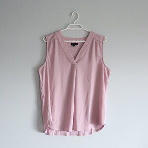 Tribal‎ Women's Sz Lrg Pink V-Neck Casual Lightweight Sleeveless Flowy Tank Top